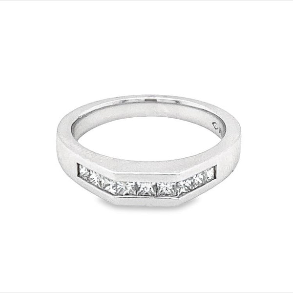 Channel Set Diamond Band White Gold