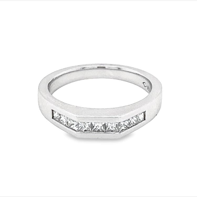Channel Set Diamond Band White Gold