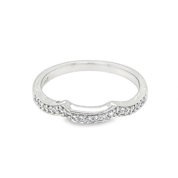 Slight Contour Diamond Wedding Band