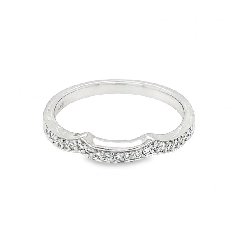 Slight Contour Diamond Wedding Band