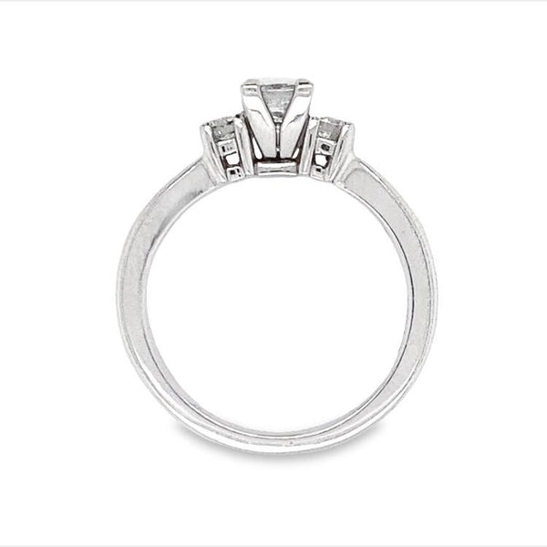 Princess-Cut Three-Stone Diamond Engagement Ring