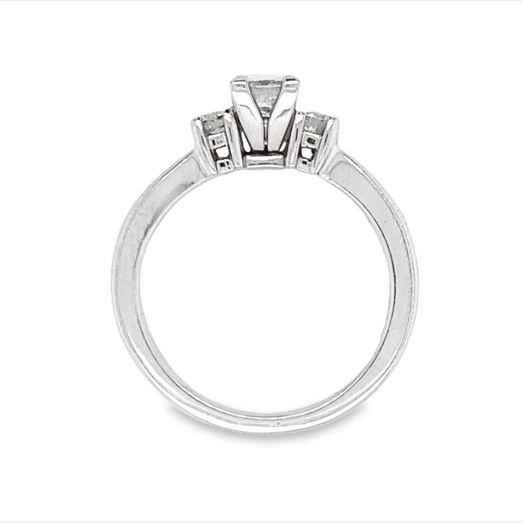Princess-Cut Three-Stone Diamond Engagement Ring