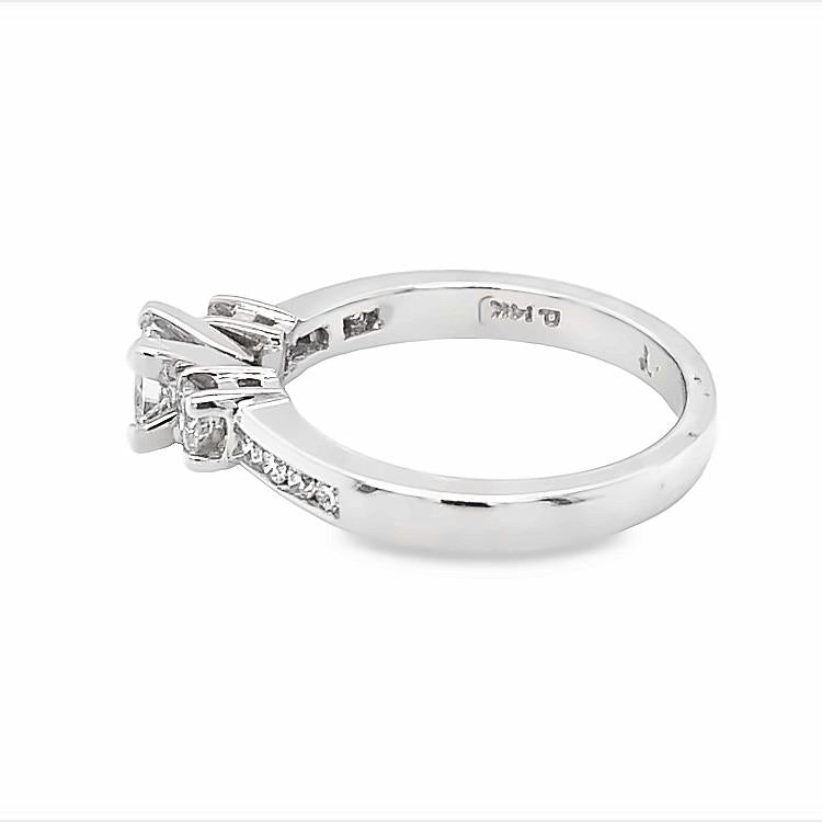 Princess-Cut Three-Stone Diamond Engagement Ring