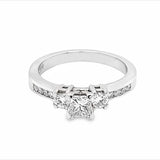Princess-Cut Three-Stone Diamond Engagement Ring
