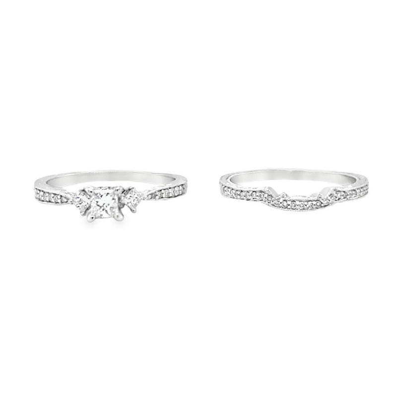 Princess Cut Diamond Estate Wedding Set
