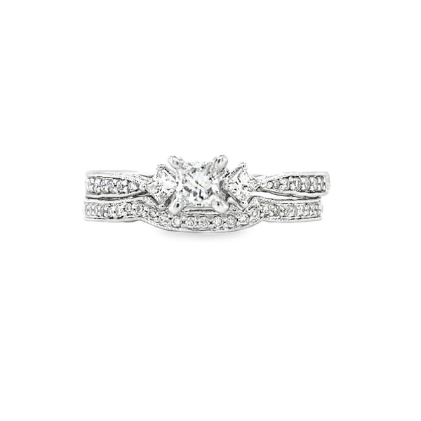 Princess Cut Diamond Estate Wedding Set