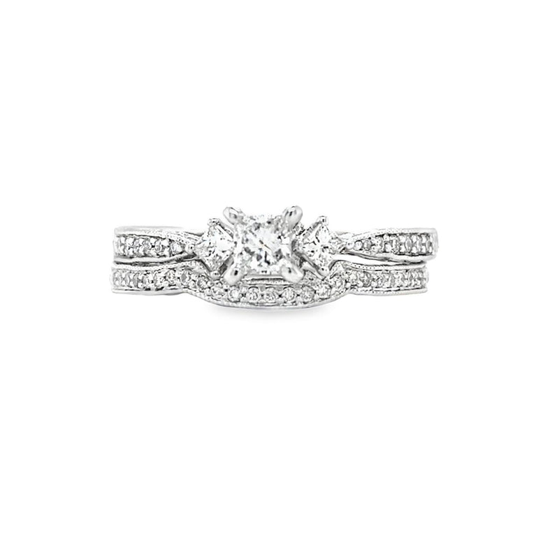 Princess Cut Diamond Estate Wedding Set