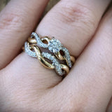 Woven Two-Tone Engagement Ring