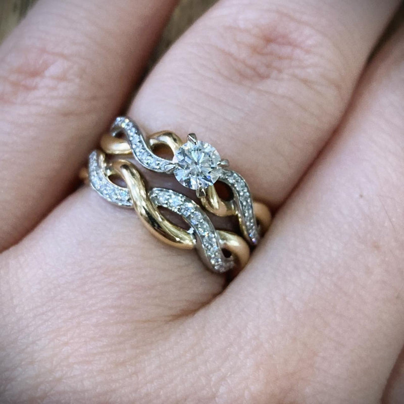 Woven Two-Tone Engagement Ring