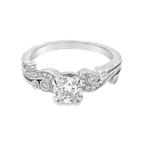 Milgrain Diamond Engagement Ring