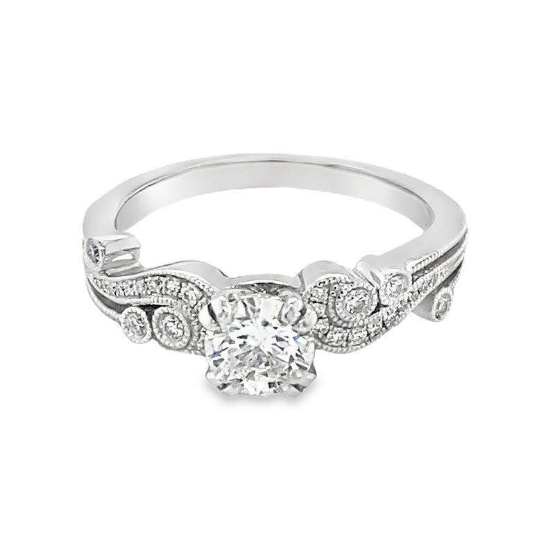 Milgrain Diamond Engagement Ring