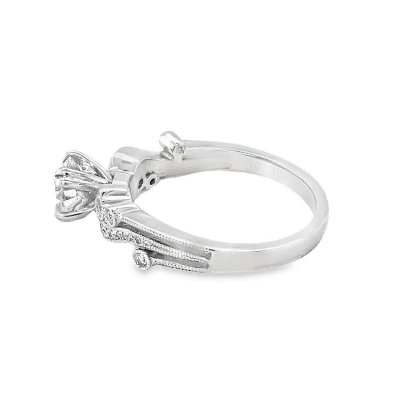 Milgrain Diamond Engagement Ring