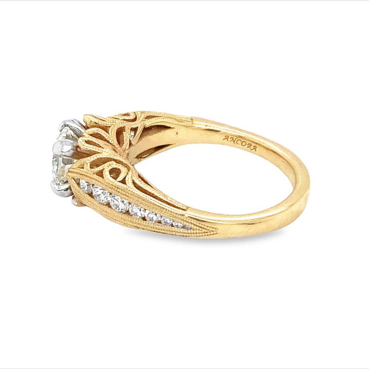 Vintage 1 ct Diamond Cathedral Ring