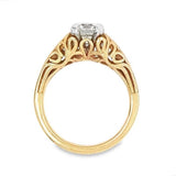 Vintage 1 ct Diamond Cathedral Ring
