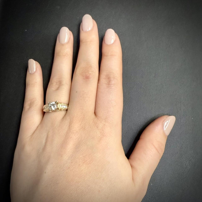 Vintage 1 ct Diamond Cathedral Ring