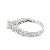 Classy Engraved Diamond Engagement Ring