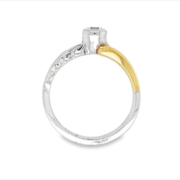 Two-Tone Diamond Ring in Platinum and 18K