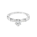 Segmented Diamond Engagement Ring