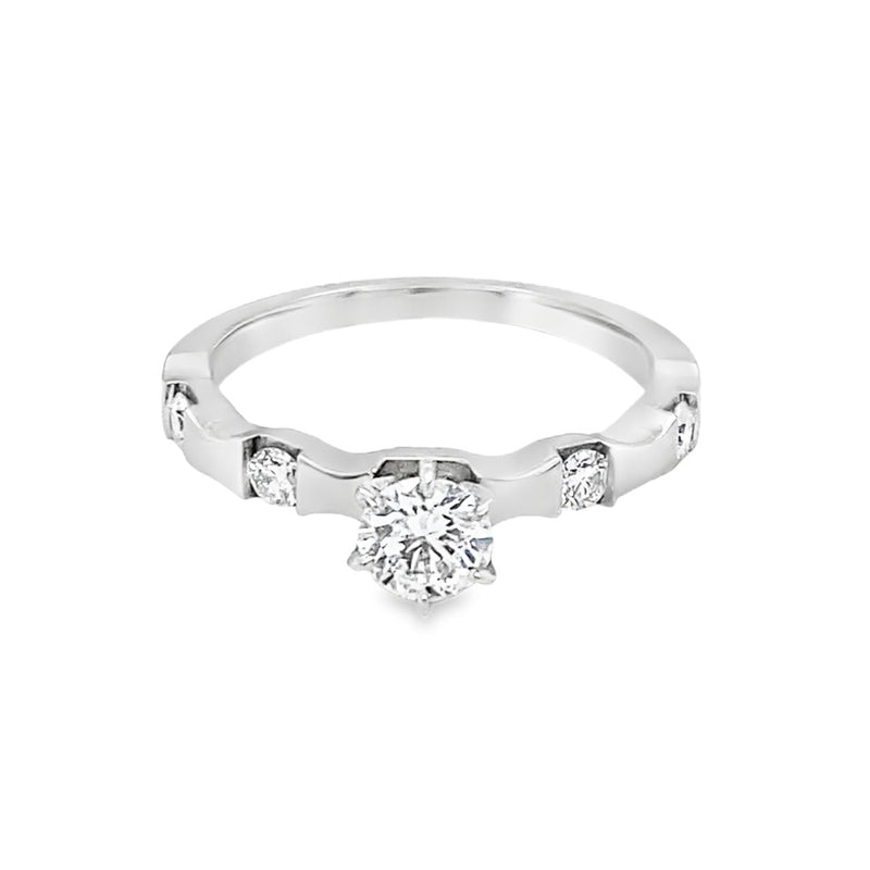 Segmented Diamond Engagement Ring