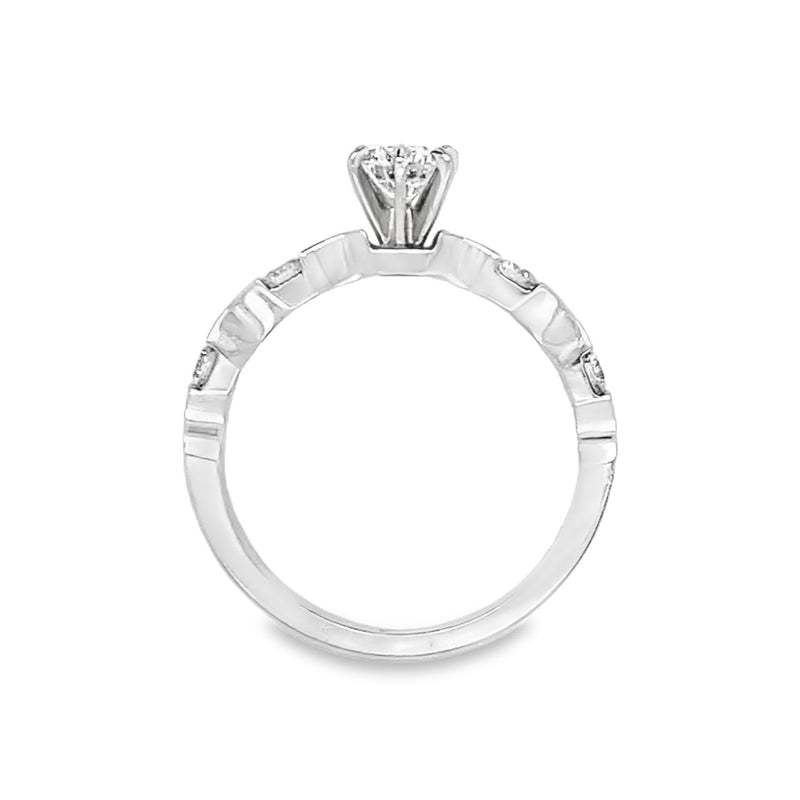 Segmented Diamond Engagement Ring