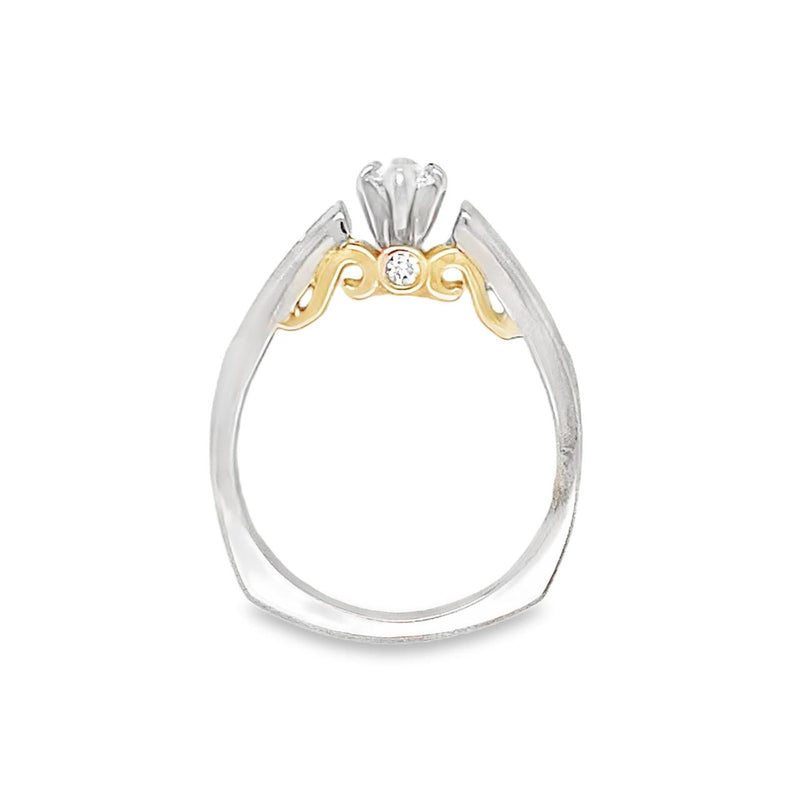 Two-Tone Marquise Diamond Ring with Euro Shank