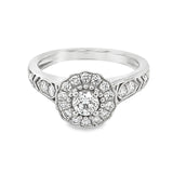 Flower Halo Diamond Ring