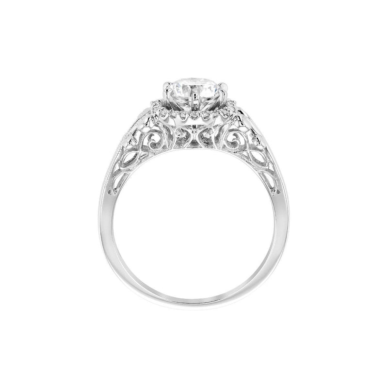 Hexagon Halo Diamond Engagement Ring