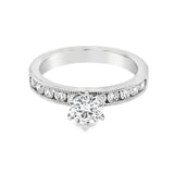 Milgrain Channel-Set Engagement Ring