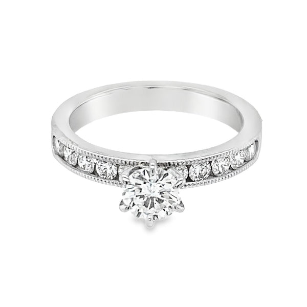 Milgrain Channel-Set Engagement Ring