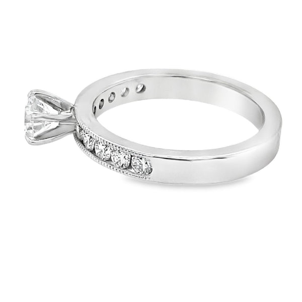 Milgrain Channel-Set Engagement Ring