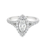 Marquise Diamond Halo Engagement Ring