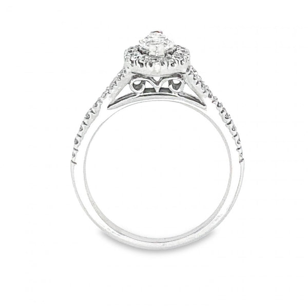 Marquise Diamond Halo Engagement Ring