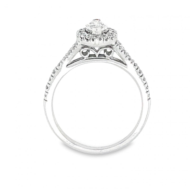 Marquise Diamond Halo Engagement Ring