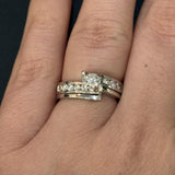 Linear Diamond Wedding Set in White Gold