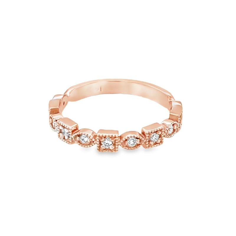 TJB Alternating Square Marquise Stackable Band