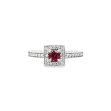 Square Halo Ruby Ring