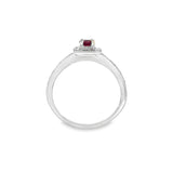 Square Halo Ruby Ring