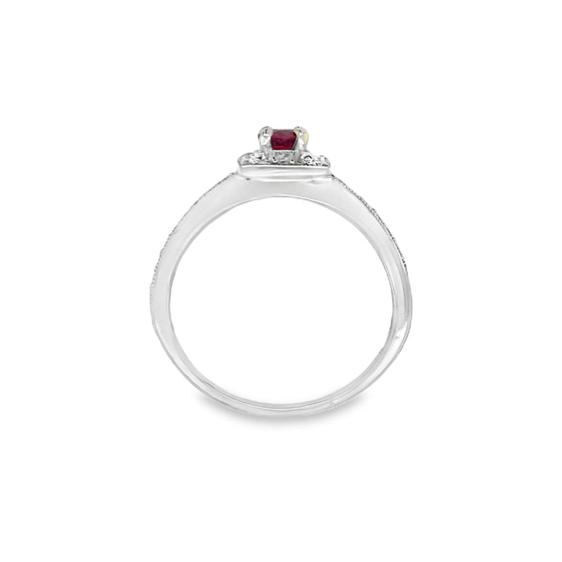 Square Halo Ruby Ring