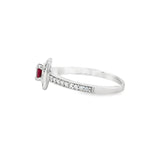 Square Halo Ruby Ring