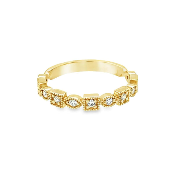 TJB Alternating Square Marquise Stackable Band