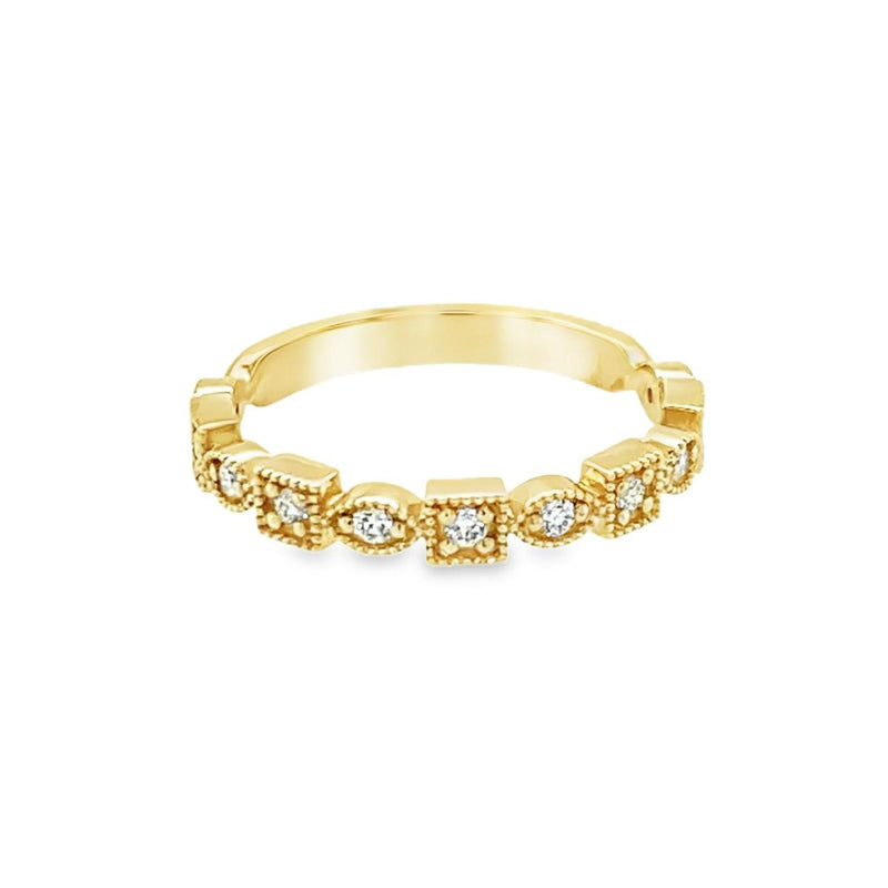TJB Alternating Square Marquise Stackable Band