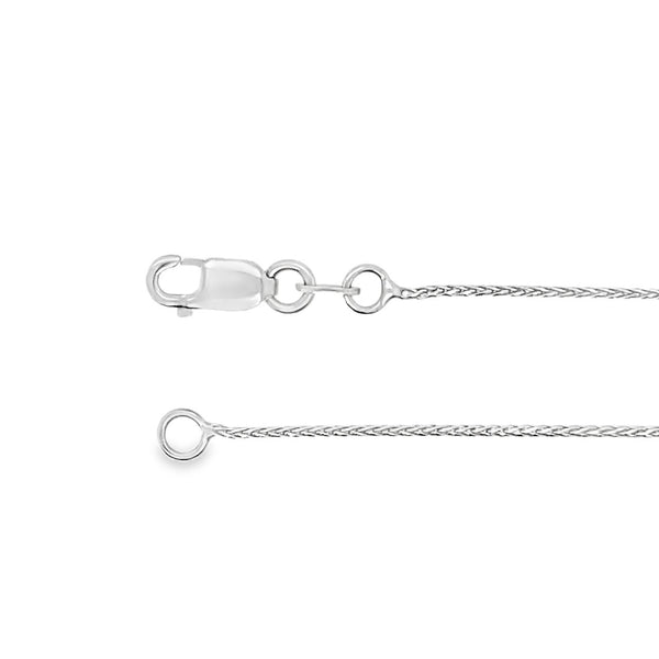 16" 0.75mm Wheat Chain in 14kt White Gold