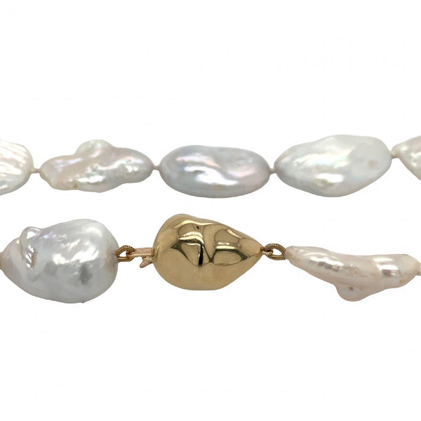 White Keshi Pearl Necklace