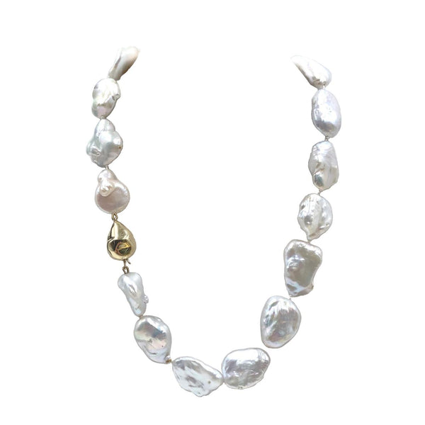 White Keshi Pearl Necklace