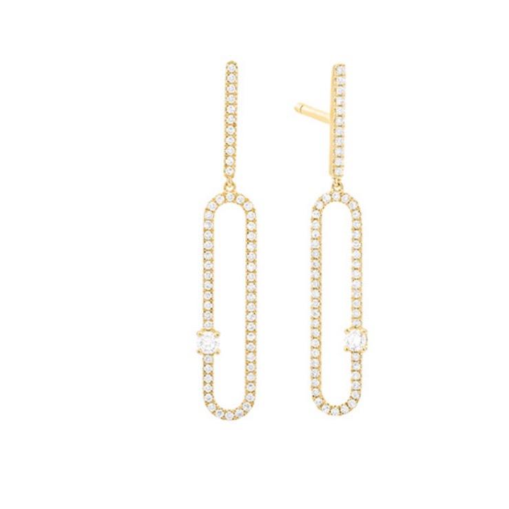 Paperclip Diamond Earrings