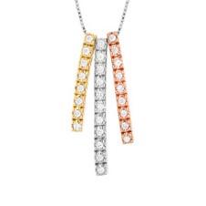 Tri-Color Pendant with Chain