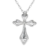 White Gold Diamond Cross with Black Enamel
