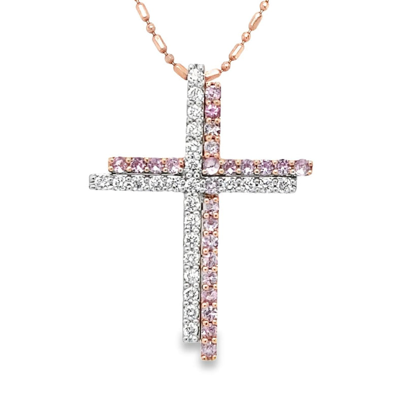 Pink Sapphire Cross Pendant