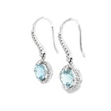Aquamarine and Diamond Dangle Earrings