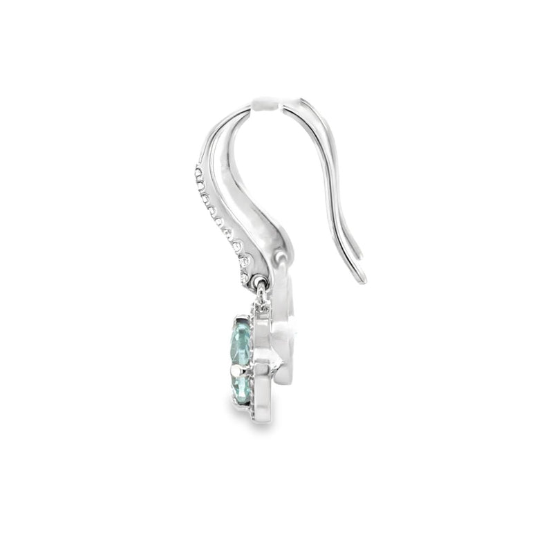 Aquamarine and Diamond Dangle Earrings